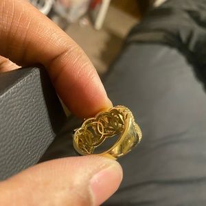 Yellow gold Cuban rings 14k gold with BAGUETTE DIAMONDS 1.48 carets